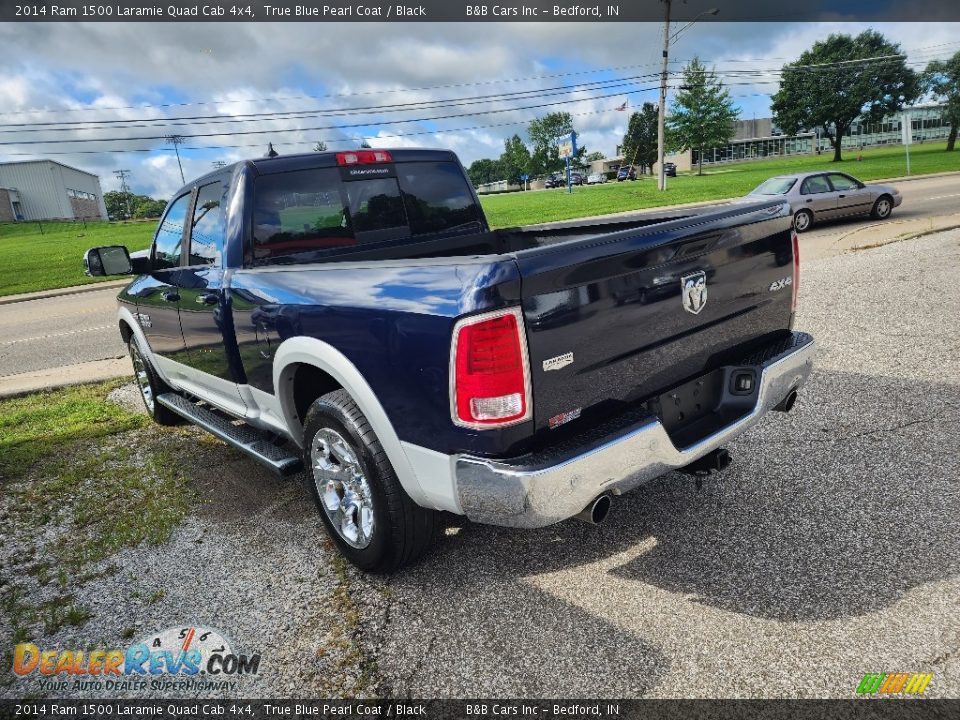 2014 Ram 1500 Laramie Quad Cab 4x4 True Blue Pearl Coat / Black Photo #5