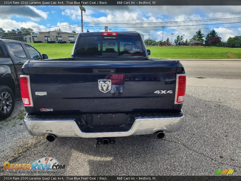 2014 Ram 1500 Laramie Quad Cab 4x4 True Blue Pearl Coat / Black Photo #6