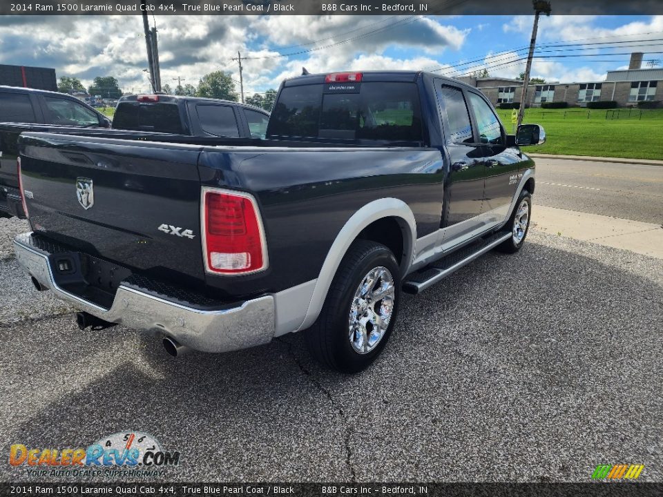 2014 Ram 1500 Laramie Quad Cab 4x4 True Blue Pearl Coat / Black Photo #7