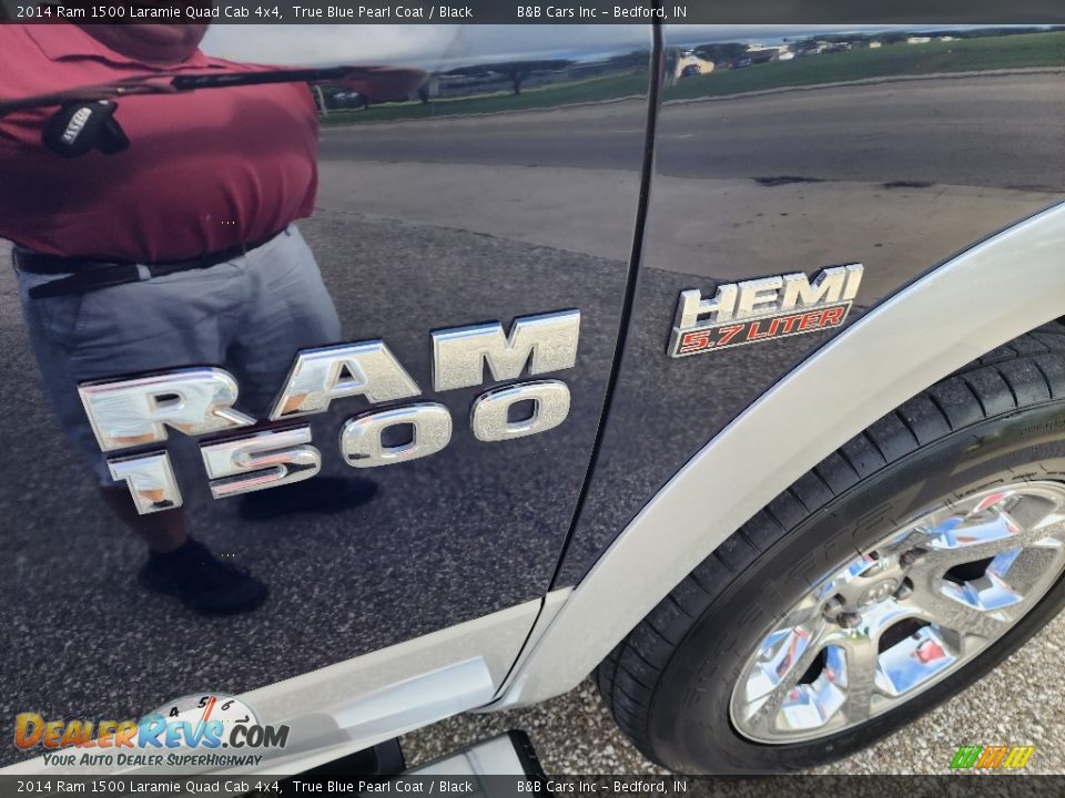 2014 Ram 1500 Laramie Quad Cab 4x4 True Blue Pearl Coat / Black Photo #9