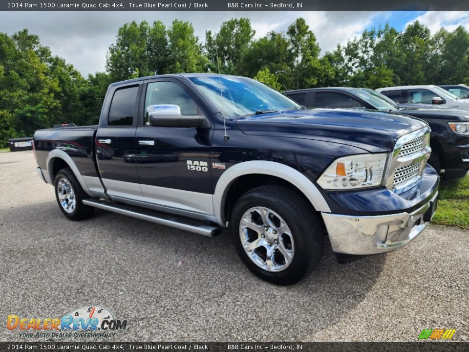 2014 Ram 1500 Laramie Quad Cab 4x4 True Blue Pearl Coat / Black Photo #24