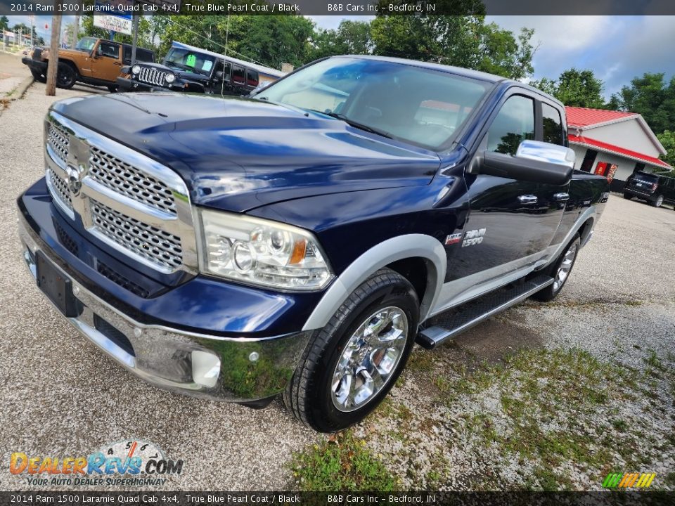 2014 Ram 1500 Laramie Quad Cab 4x4 True Blue Pearl Coat / Black Photo #25