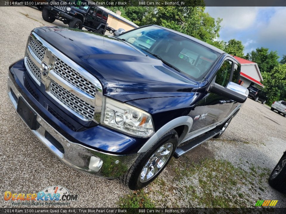 2014 Ram 1500 Laramie Quad Cab 4x4 True Blue Pearl Coat / Black Photo #26