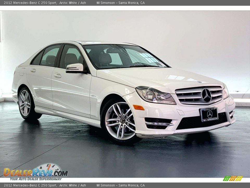 2012 Mercedes-Benz C 250 Sport Arctic White / Ash Photo #33