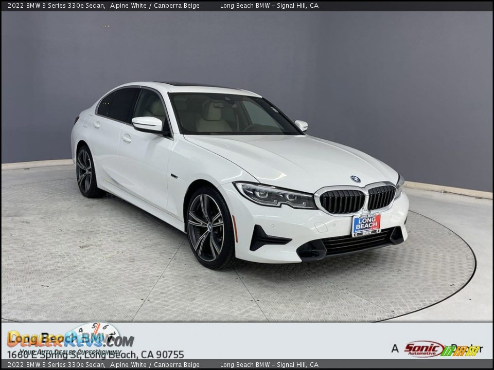 2022 BMW 3 Series 330e Sedan Alpine White / Canberra Beige Photo #1