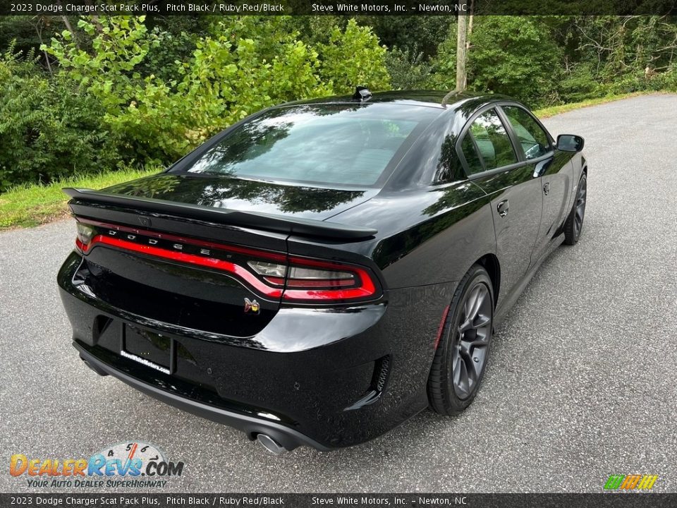 2023 Dodge Charger Scat Pack Plus Pitch Black / Ruby Red/Black Photo #6