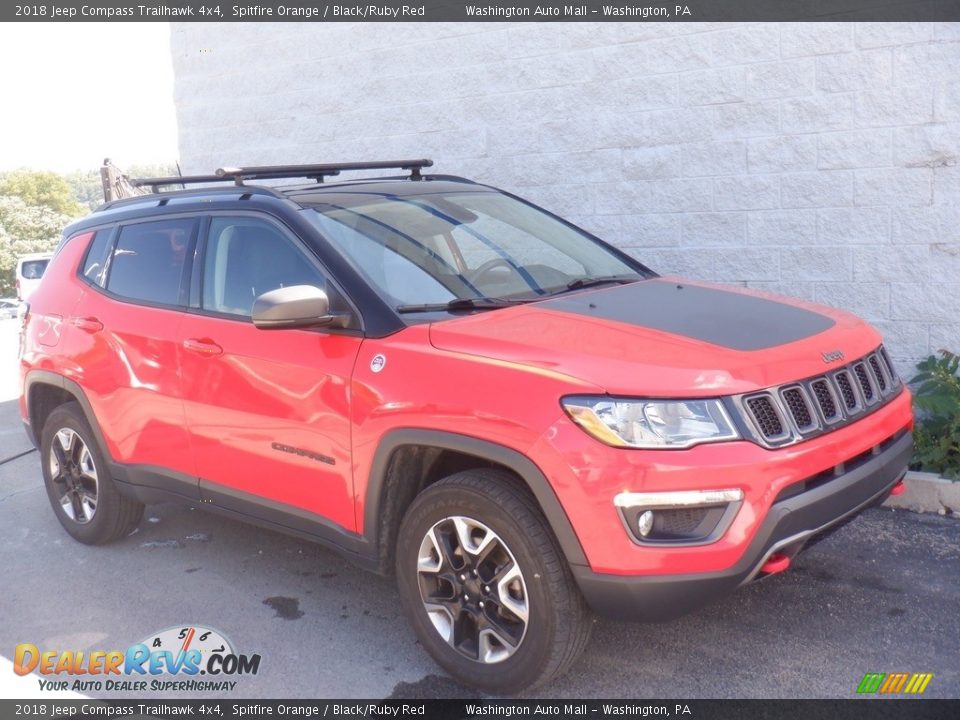 2018 Jeep Compass Trailhawk 4x4 Spitfire Orange / Black/Ruby Red Photo #1