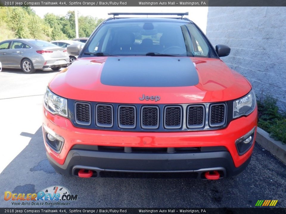 2018 Jeep Compass Trailhawk 4x4 Spitfire Orange / Black/Ruby Red Photo #5