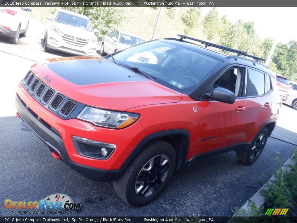 2018 Jeep Compass Trailhawk 4x4 Spitfire Orange / Black/Ruby Red Photo #6