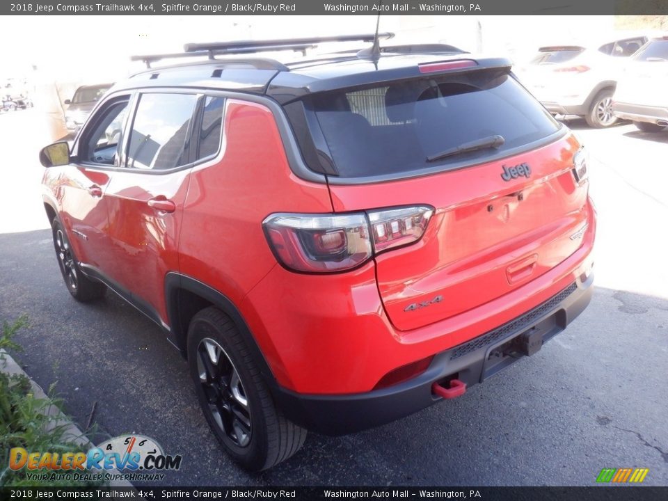 2018 Jeep Compass Trailhawk 4x4 Spitfire Orange / Black/Ruby Red Photo #8