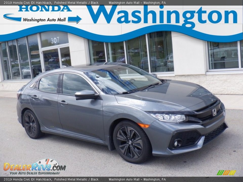 2019 Honda Civic EX Hatchback Polished Metal Metallic / Black Photo #1