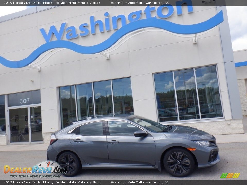 2019 Honda Civic EX Hatchback Polished Metal Metallic / Black Photo #2