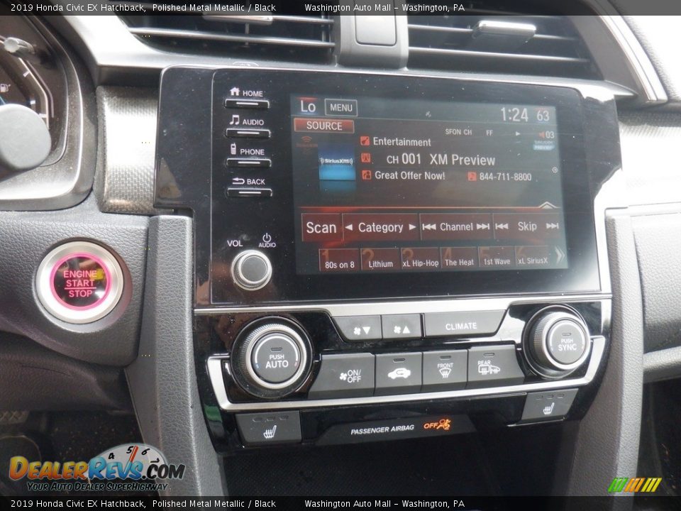 2019 Honda Civic EX Hatchback Polished Metal Metallic / Black Photo #18