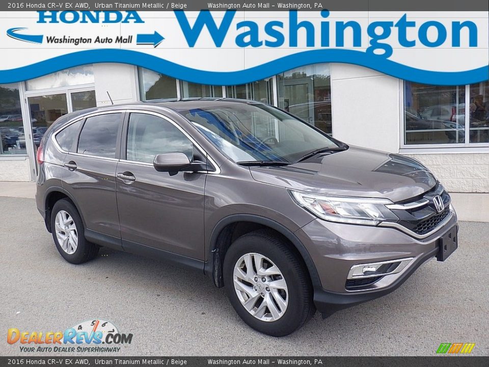 2016 Honda CR-V EX AWD Urban Titanium Metallic / Beige Photo #1