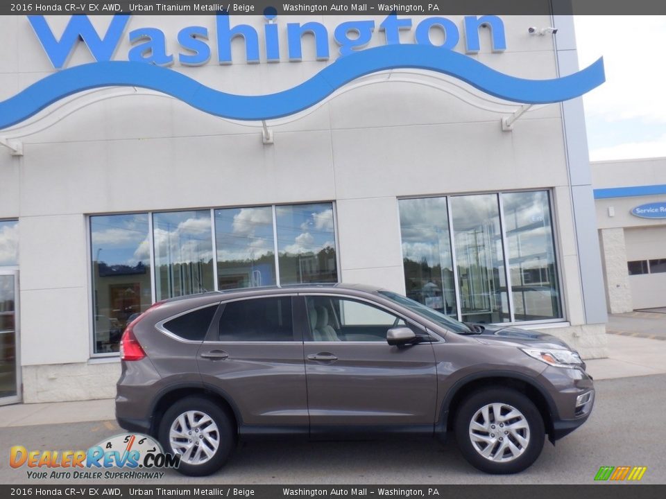 2016 Honda CR-V EX AWD Urban Titanium Metallic / Beige Photo #2