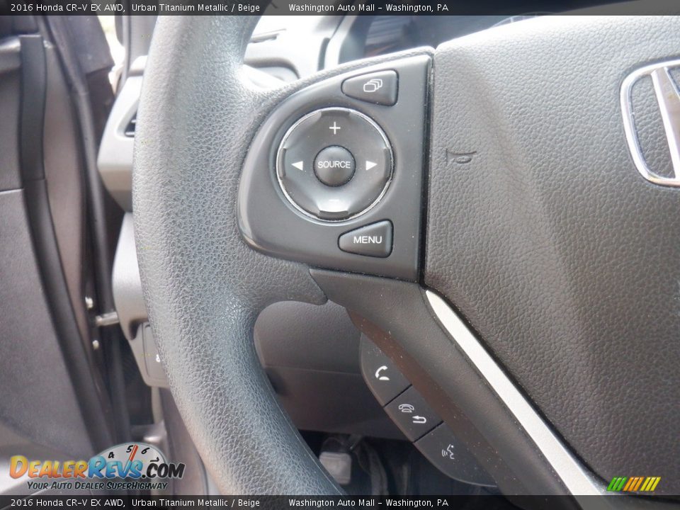 2016 Honda CR-V EX AWD Urban Titanium Metallic / Beige Photo #24
