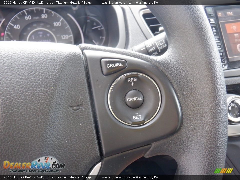 2016 Honda CR-V EX AWD Urban Titanium Metallic / Beige Photo #25