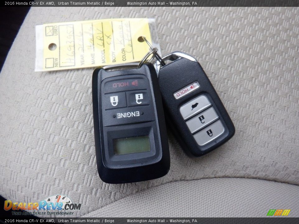 2016 Honda CR-V EX AWD Urban Titanium Metallic / Beige Photo #33