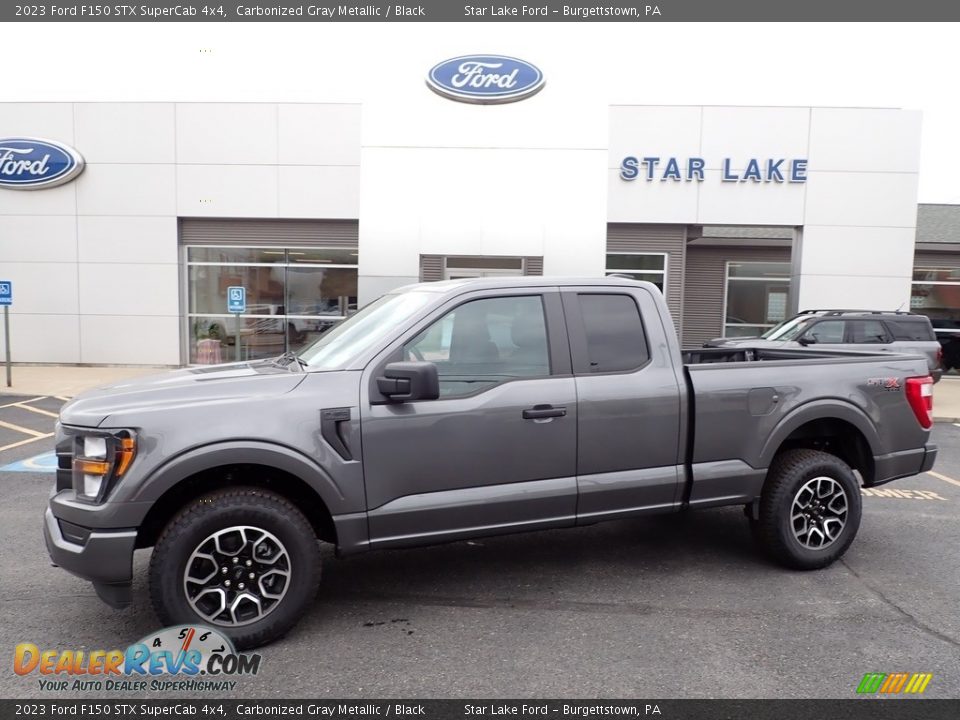 2023 Ford F150 STX SuperCab 4x4 Carbonized Gray Metallic / Black Photo #1