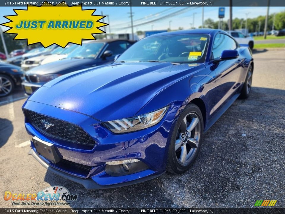 2016 Ford Mustang EcoBoost Coupe Deep Impact Blue Metallic / Ebony Photo #1