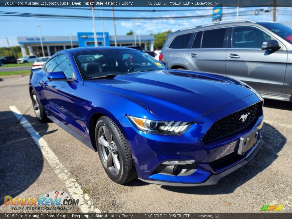 2016 Ford Mustang EcoBoost Coupe Deep Impact Blue Metallic / Ebony Photo #2