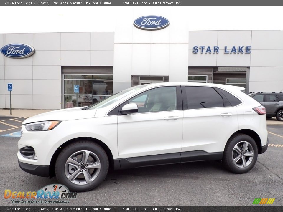 2024 Ford Edge SEL AWD Star White Metallic Tri-Coat / Dune Photo #1