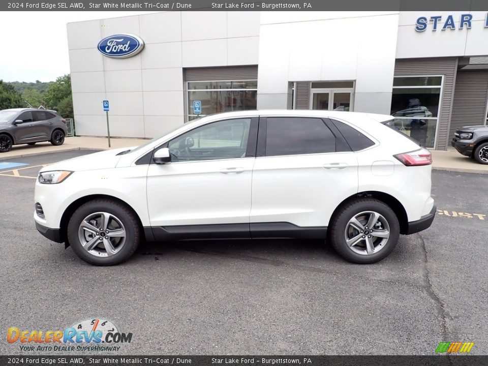 Star White Metallic Tri-Coat 2024 Ford Edge SEL AWD Photo #2