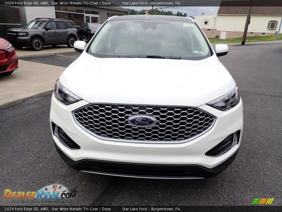 2024 Ford Edge SEL AWD Star White Metallic Tri-Coat / Dune Photo #8