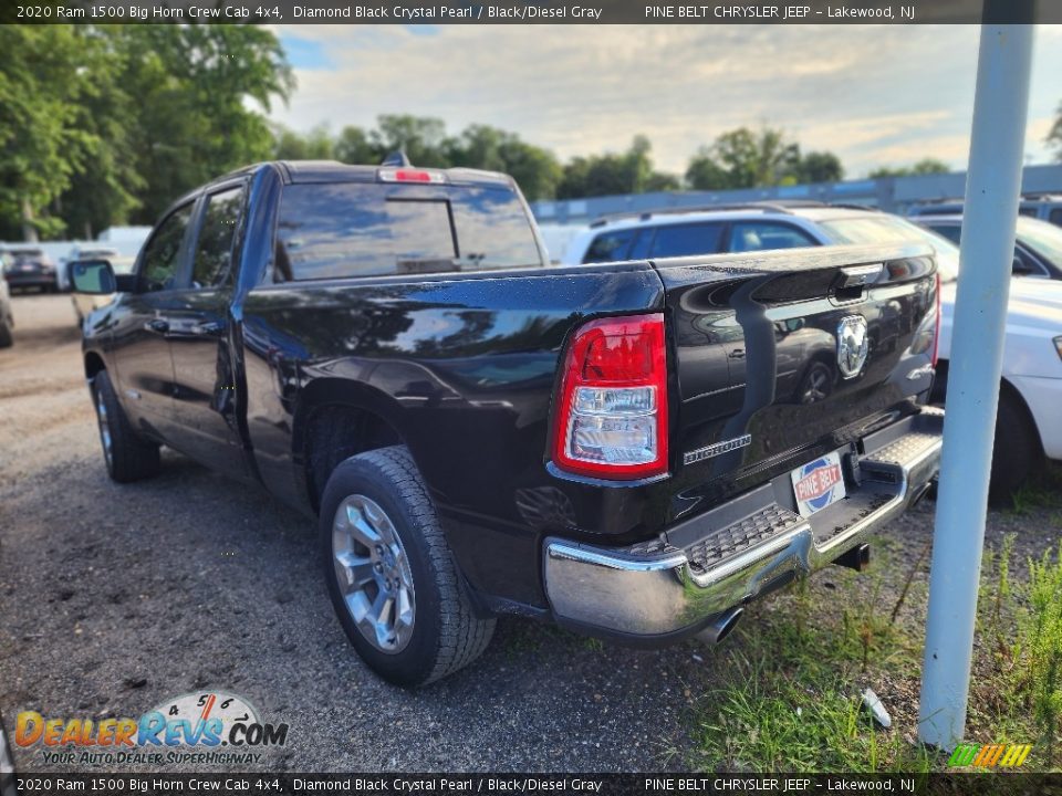 2020 Ram 1500 Big Horn Crew Cab 4x4 Diamond Black Crystal Pearl / Black/Diesel Gray Photo #4