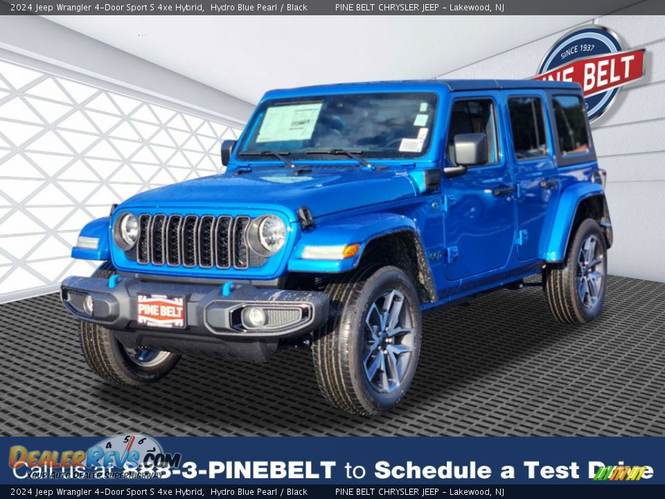 2024 Jeep Wrangler 4-Door Sport S 4xe Hybrid Hydro Blue Pearl / Black Photo #1