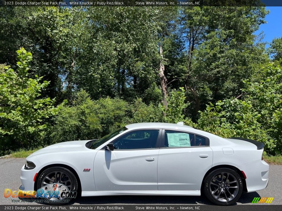 2023 Dodge Charger Scat Pack Plus White Knuckle / Ruby Red/Black Photo #1