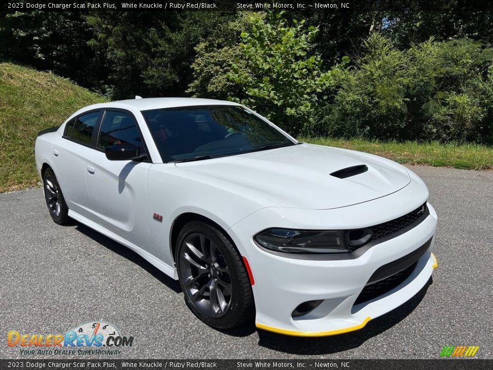 2023 Dodge Charger Scat Pack Plus White Knuckle / Ruby Red/Black Photo #4