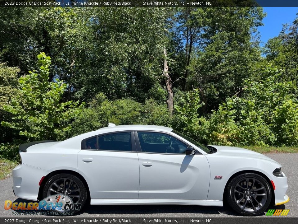 2023 Dodge Charger Scat Pack Plus White Knuckle / Ruby Red/Black Photo #5