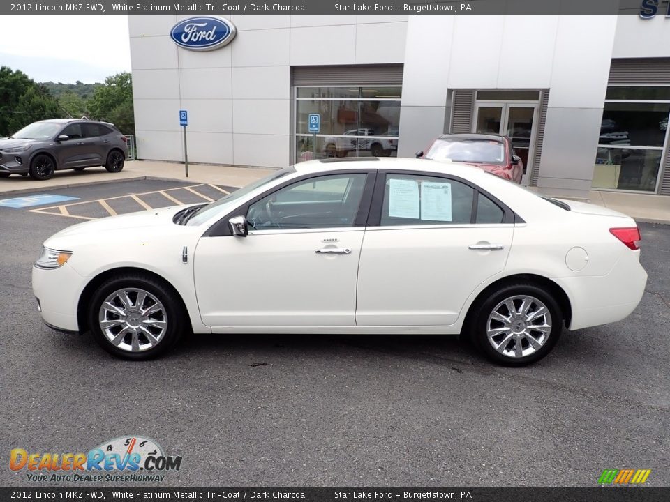 2012 Lincoln MKZ FWD White Platinum Metallic Tri-Coat / Dark Charcoal Photo #2