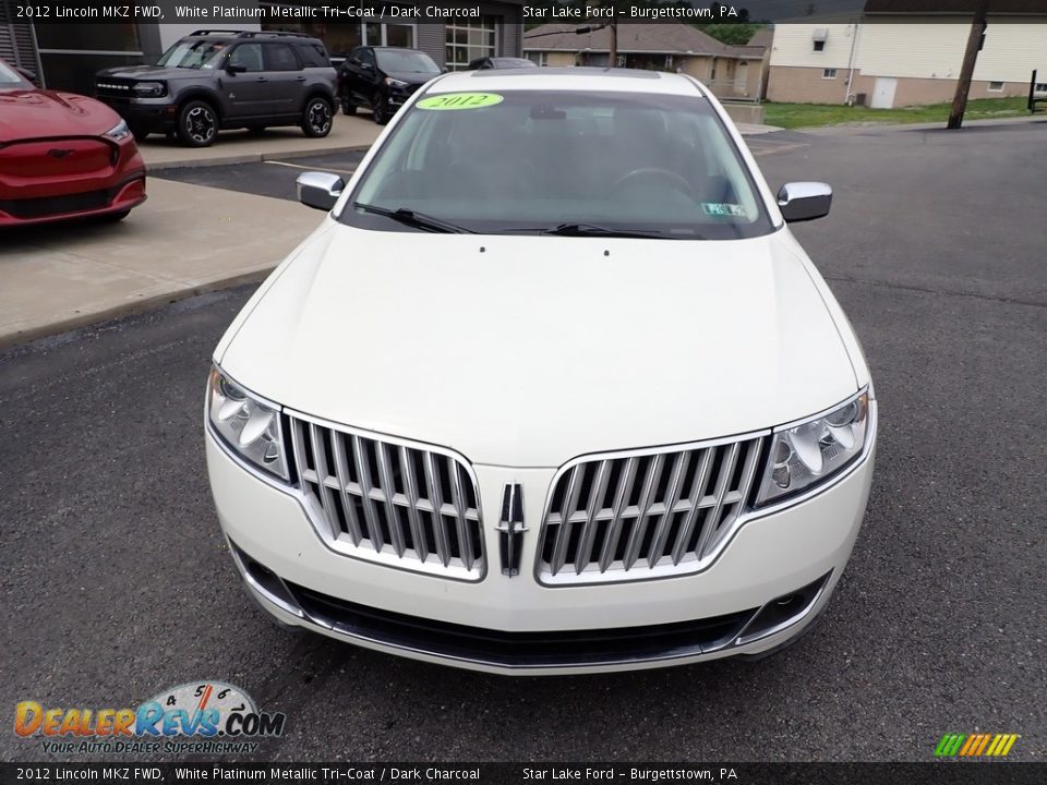 2012 Lincoln MKZ FWD White Platinum Metallic Tri-Coat / Dark Charcoal Photo #8