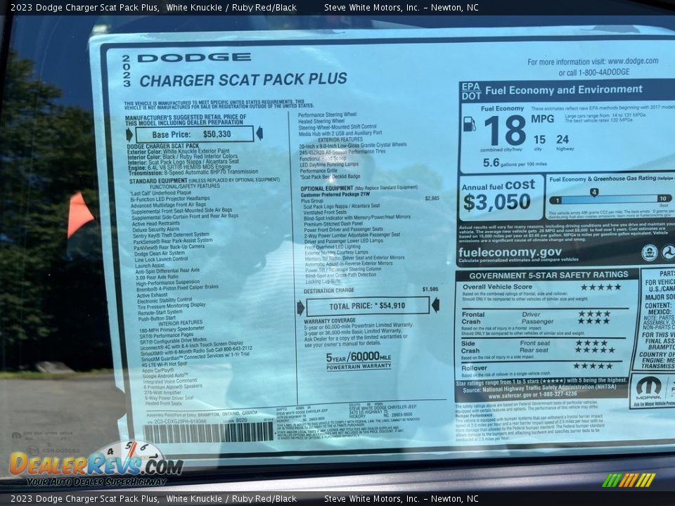 2023 Dodge Charger Scat Pack Plus Window Sticker Photo #27