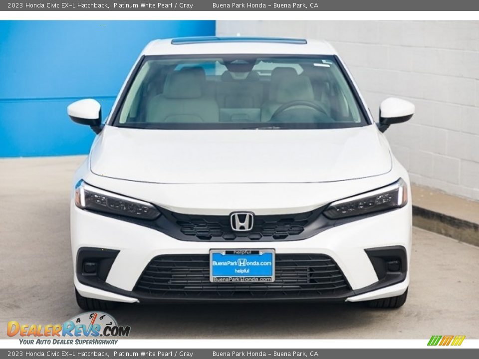 2023 Honda Civic EX-L Hatchback Platinum White Pearl / Gray Photo #3