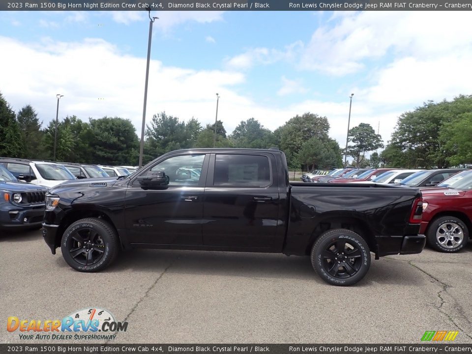 2023 Ram 1500 Big Horn Night Edition Crew Cab 4x4 Diamond Black Crystal Pearl / Black Photo #2