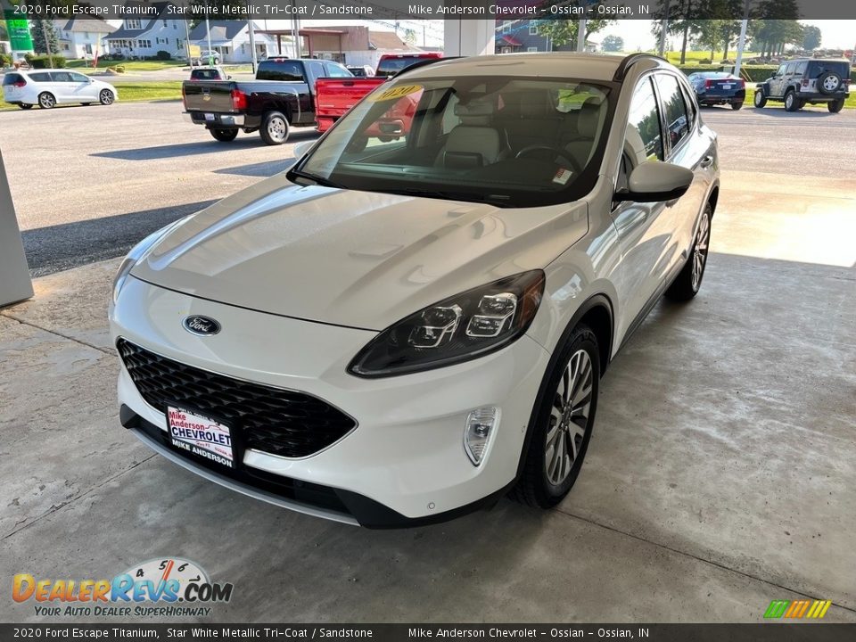 2020 Ford Escape Titanium Star White Metallic Tri-Coat / Sandstone Photo #2