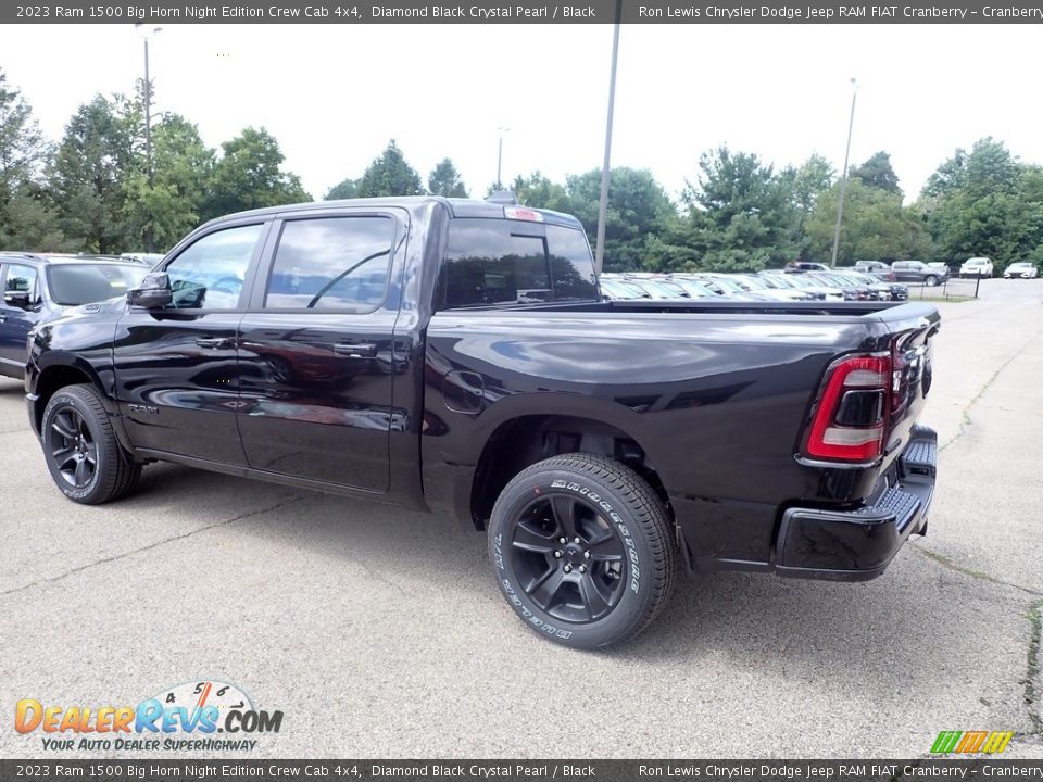 2023 Ram 1500 Big Horn Night Edition Crew Cab 4x4 Diamond Black Crystal Pearl / Black Photo #3