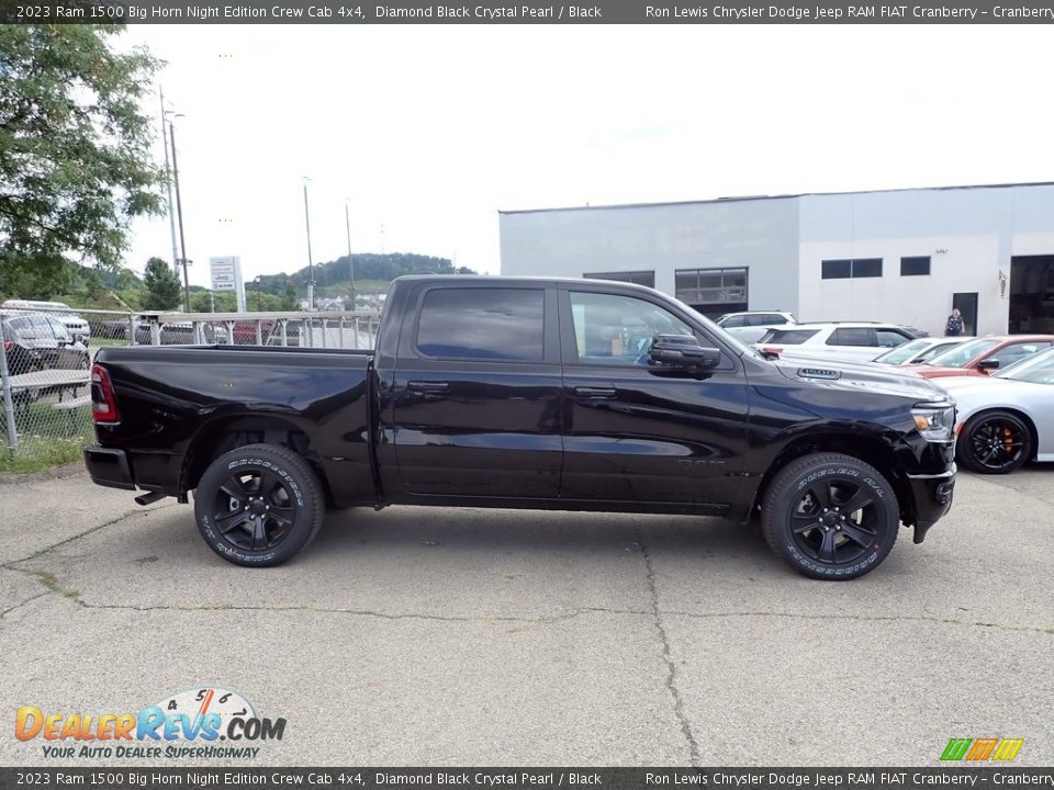 2023 Ram 1500 Big Horn Night Edition Crew Cab 4x4 Diamond Black Crystal Pearl / Black Photo #6