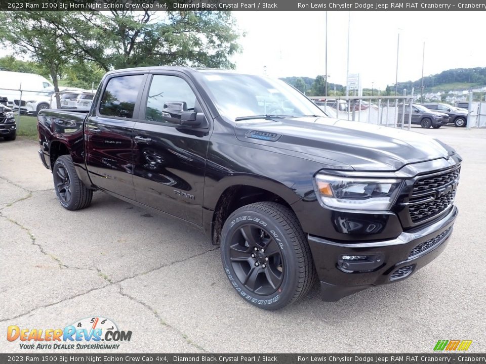 2023 Ram 1500 Big Horn Night Edition Crew Cab 4x4 Diamond Black Crystal Pearl / Black Photo #7