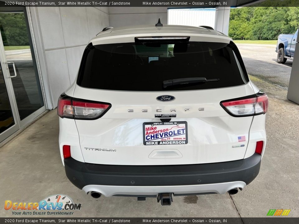 2020 Ford Escape Titanium Star White Metallic Tri-Coat / Sandstone Photo #8