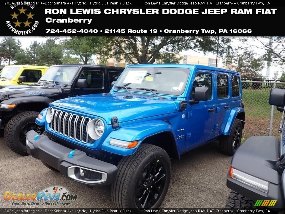 2024 Jeep Wrangler 4-Door Sahara 4xe Hybrid Hydro Blue Pearl / Black Photo #1