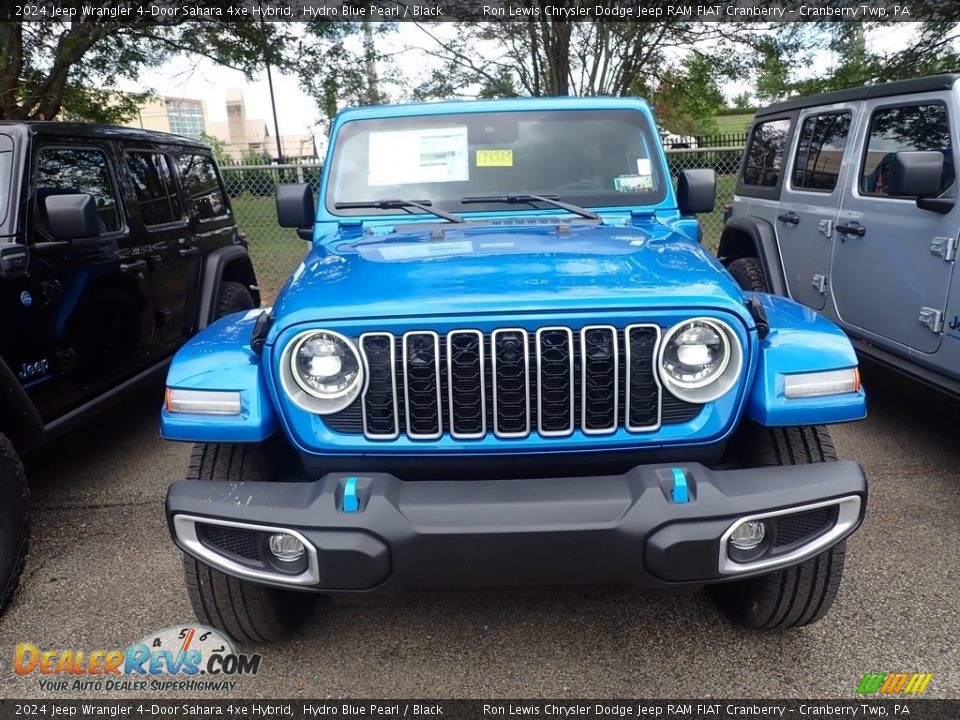2024 Jeep Wrangler 4-Door Sahara 4xe Hybrid Hydro Blue Pearl / Black Photo #3