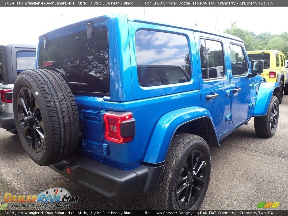 2024 Jeep Wrangler 4-Door Sahara 4xe Hybrid Hydro Blue Pearl / Black Photo #5