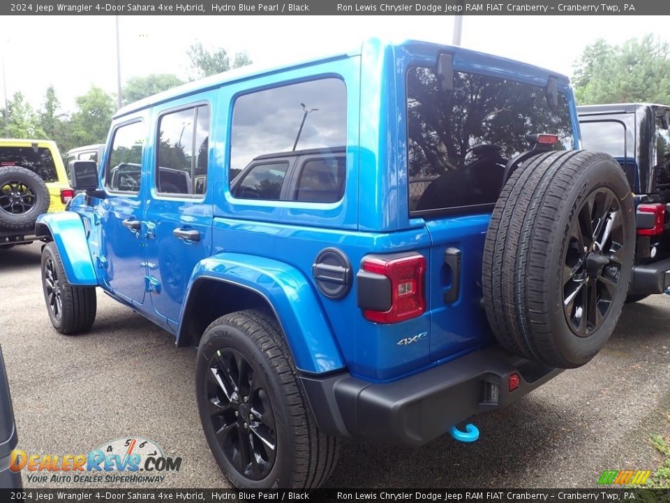 2024 Jeep Wrangler 4-Door Sahara 4xe Hybrid Hydro Blue Pearl / Black Photo #6