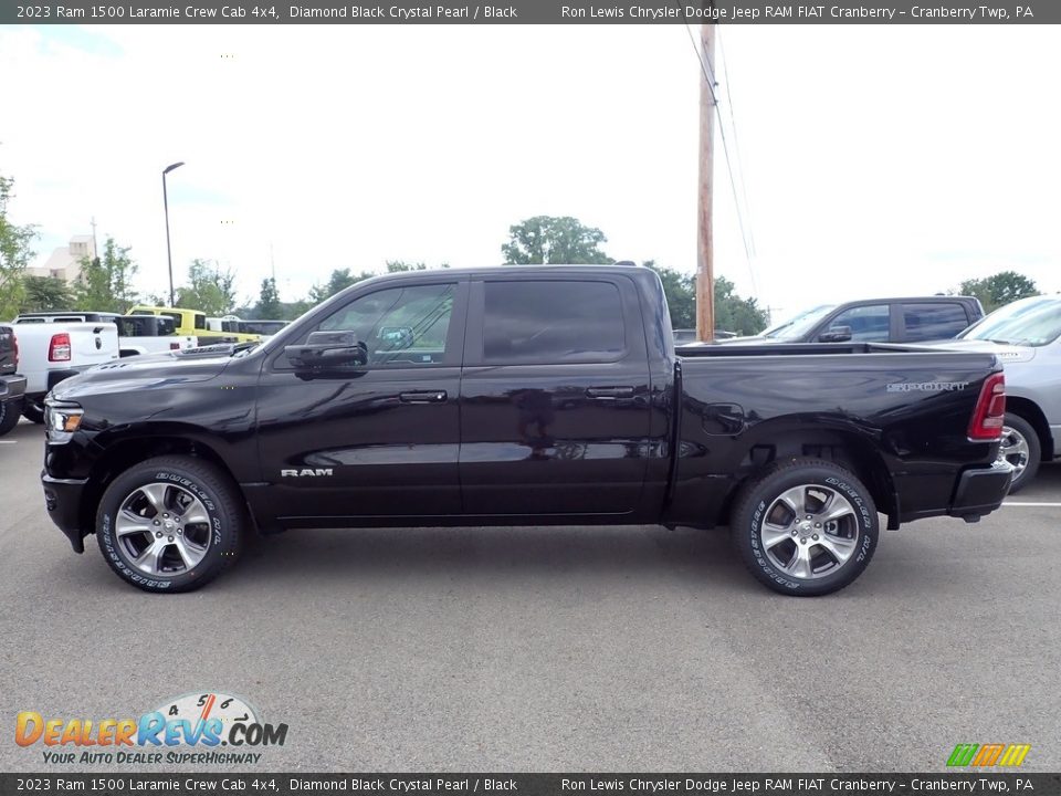 2023 Ram 1500 Laramie Crew Cab 4x4 Diamond Black Crystal Pearl / Black Photo #2