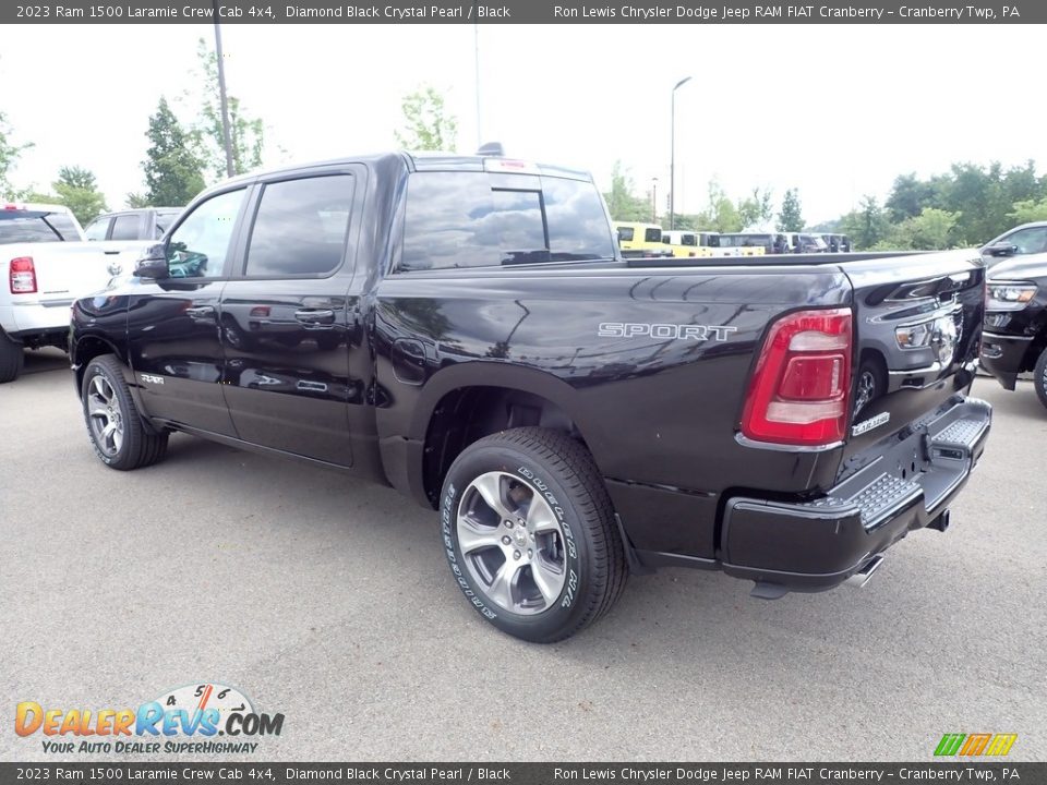 2023 Ram 1500 Laramie Crew Cab 4x4 Diamond Black Crystal Pearl / Black Photo #3