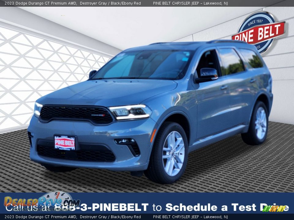 2023 Dodge Durango GT Premium AWD Destroyer Gray / Black/Ebony Red Photo #1